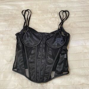 Black mesh corset top